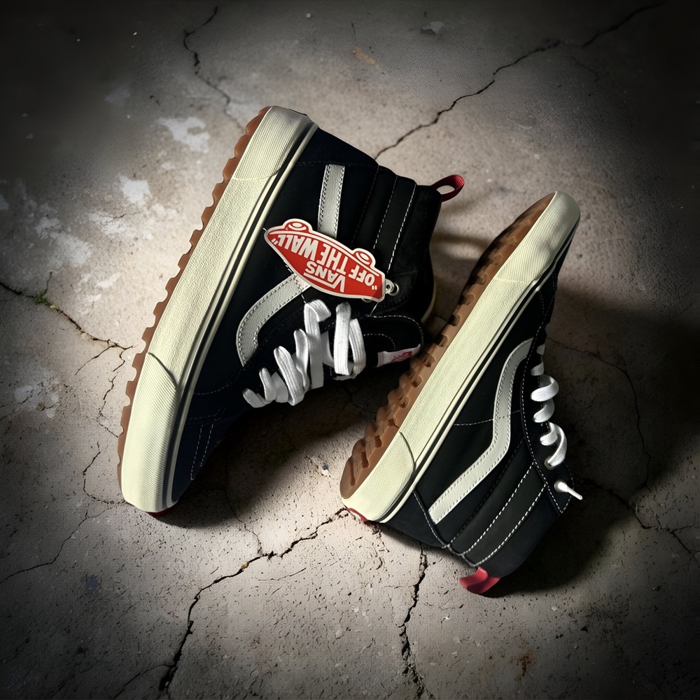 Vans Black and White High-Top Sneakers